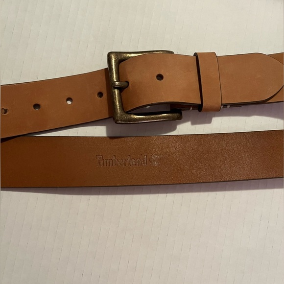 Timberland Men's Tan Leather Belt Size 46 - Picture 3 of 16